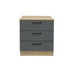 Cocon Premium Bedside Table 3-Drawer Full Laminated Back Panel in 6 Colours