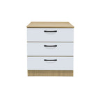 Cocon Premium Bedside Table 3-Drawer Full Laminated Back Panel in 6 Colours