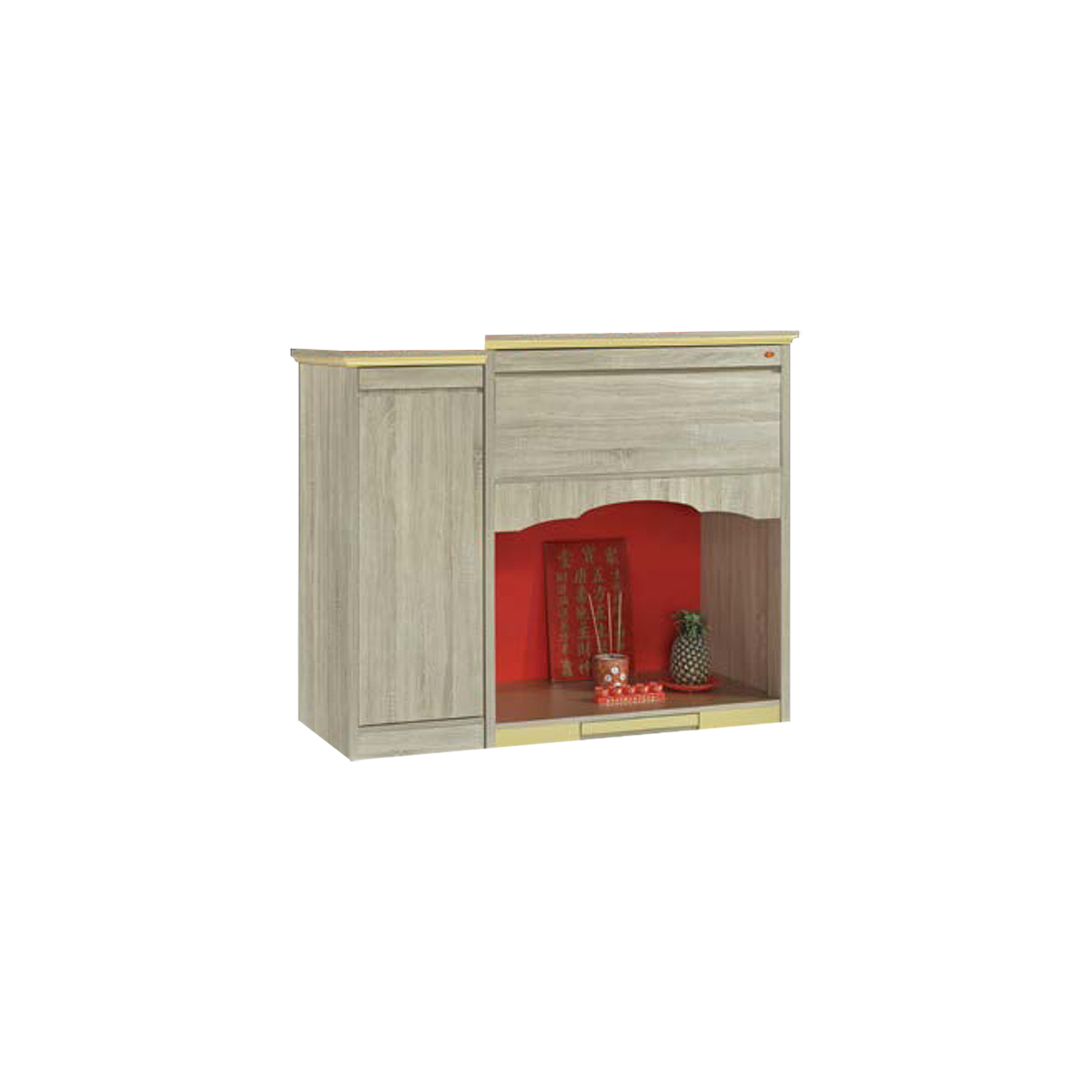 Gideon Oriental Altar Table with Top Altar Cabinet Fire Resistant Altar Cabinet