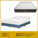 Gracie Divan Bed Frame with Foam Padded Headboard w/ Mattress - All Sizes Available