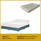 Gracie Divan Bed Frame with Foam Padded Headboard w/ Mattress - All Sizes Available
