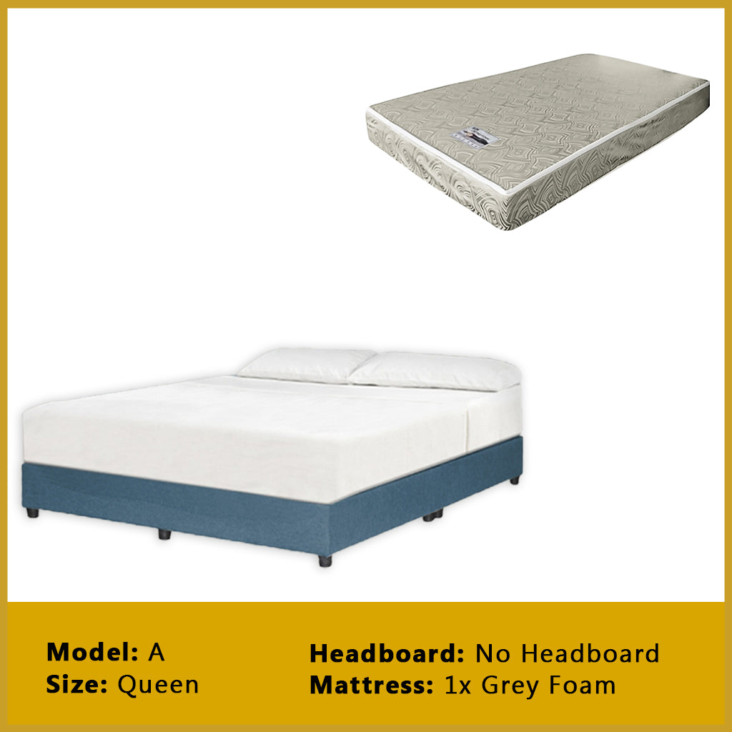 Gracie Divan Bed Frame with Foam Padded Headboard w/ Mattress - All Sizes Available