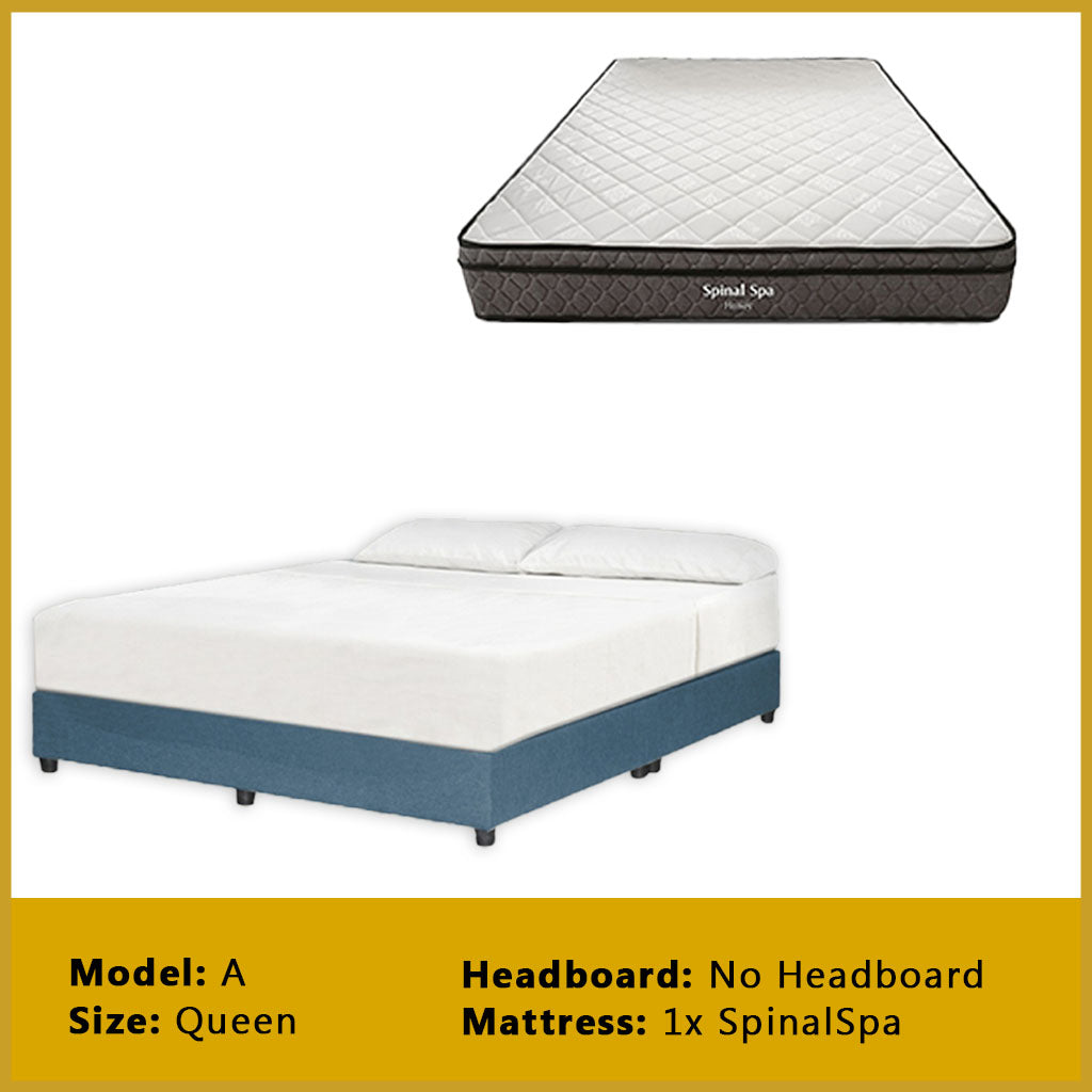 Gracie Divan Bed Frame with Foam Padded Headboard w/ Mattress - All Sizes Available