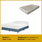 Gracie Divan Bed Frame with Foam Padded Headboard w/ Mattress - All Sizes Available