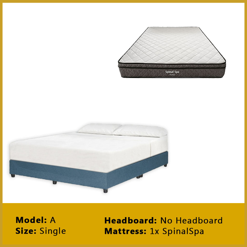 Gracie Divan Bed Frame with Foam Padded Headboard w/ Mattress - All Sizes Available