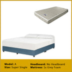 Gracie Divan Bed Frame with Foam Padded Headboard w/ Mattress - All Sizes Available