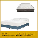 Gracie Divan Bed Frame with Foam Padded Headboard w/ Mattress - All Sizes Available