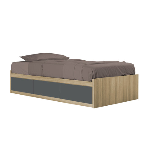 Image of Talin Drawers Storage Bed Frame / Fully Laminated Eco Board without Headboard in 6 Colour Options