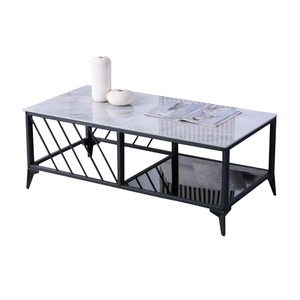 Keana Series 12 Premium Coffee Center Table Steel Metal Leg + Marble Ceramic Top