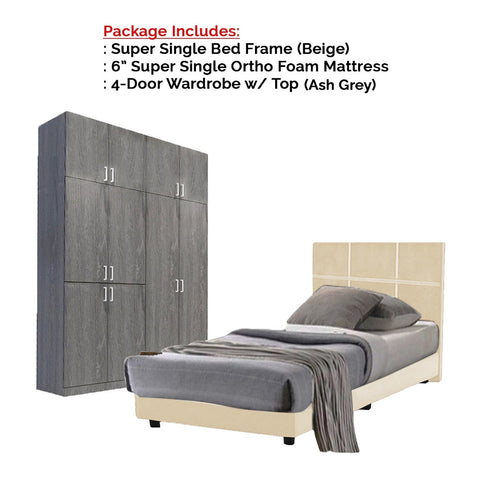 Image of Toluca Bedroom Set Series 6 Includes Wardrobe/Bed Frame/Mattress - All Sizes Available