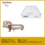 Poppy Single Bedframe Solid Wood Slatted Base  - w/ Mattress Option