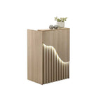 Sanvi Counter Table with Drawer with Lock & LED Lights in White or Natural Colour
