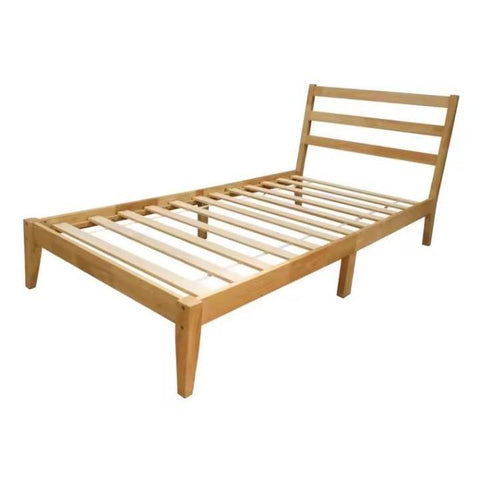 Image of Heyin Single Wooden Bed Frame with Underbed Clearance for Extra Storage - with Mattress Option