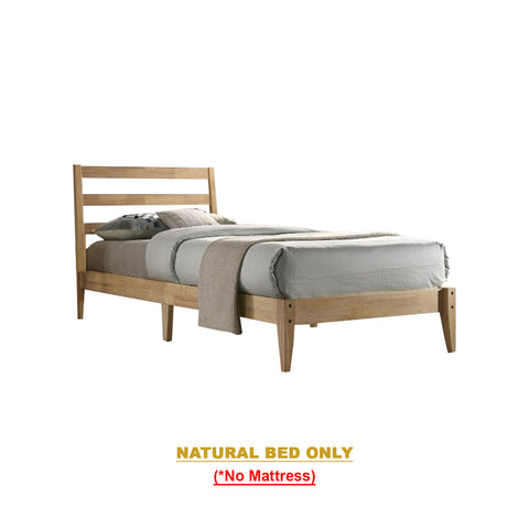 Image of Heyin Single Wooden Bed Frame with Underbed Clearance for Extra Storage - with Mattress Option