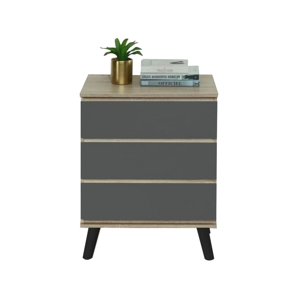 Emyr Series Premium Chest of 3 Drawers Collection Full Laminated Back Panel in 6 Colours
