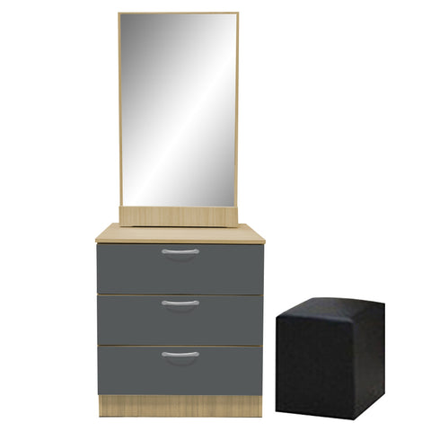 Image of Pratio Dressing Table With Free Stool Laminated Smooth Gliding Drawer In 6 Colours