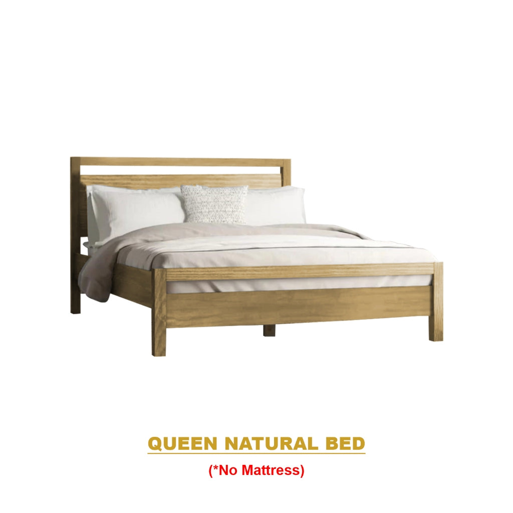 Finna Solid Rubberwood Bed Frame Single, Super Single, Queen w/ Pull-Out Option