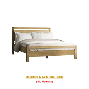 Finna Solid Rubberwood Bed Frame Single, Super Single, Queen w/ Pull-Out Option