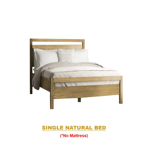 Image of Finna Solid Rubberwood Bed Frame Single, Super Single, Queen w/ Pull-Out Option