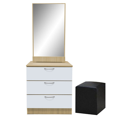 Image of Pratio Dressing Table With Free Stool Laminated Smooth Gliding Drawer In 6 Colours