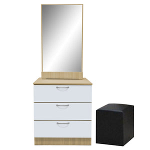 Pratio Dressing Table With Free Stool Laminated Smooth Gliding Drawer In 6 Colours