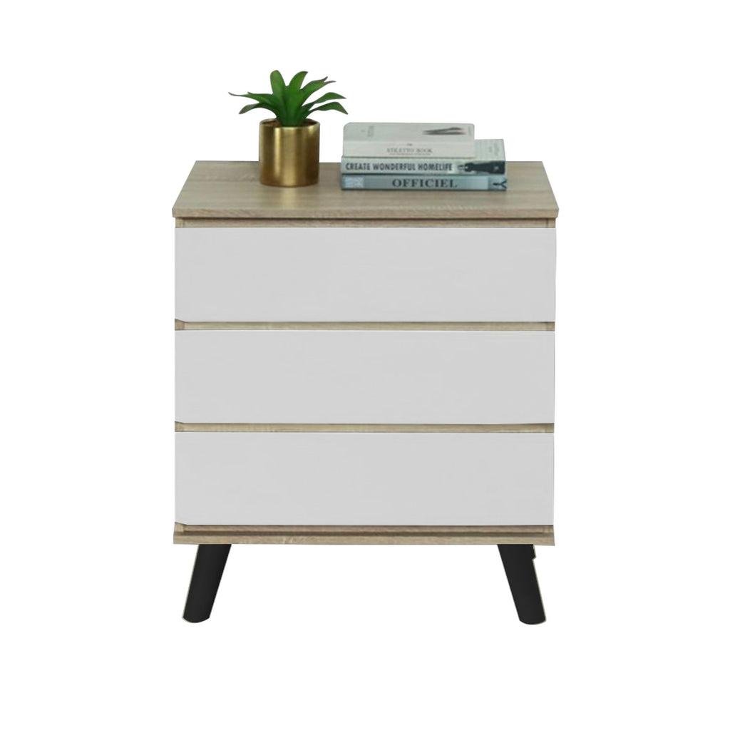 Emyr Series Premium Chest of 3 Drawers Collection Full Laminated Back Panel in 6 Colours
