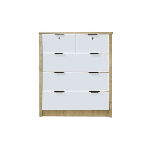 Image of Flori 5-Drawers Premium Chest of Drawers Full Laminated Back Panel in 6 Colours