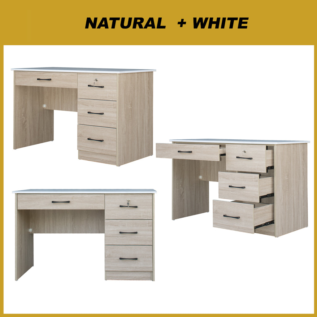 Paxx Study Computer Office Table with Drawer w/ Lock in 4 Colours