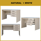Derek Study Computer Office Table with Drawer w/ Lock in 4 Colours