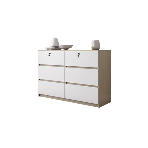 Image of Ignis 6 Drawers Premium Chest of Drawers Full Laminated Back Panel in 6 Colours