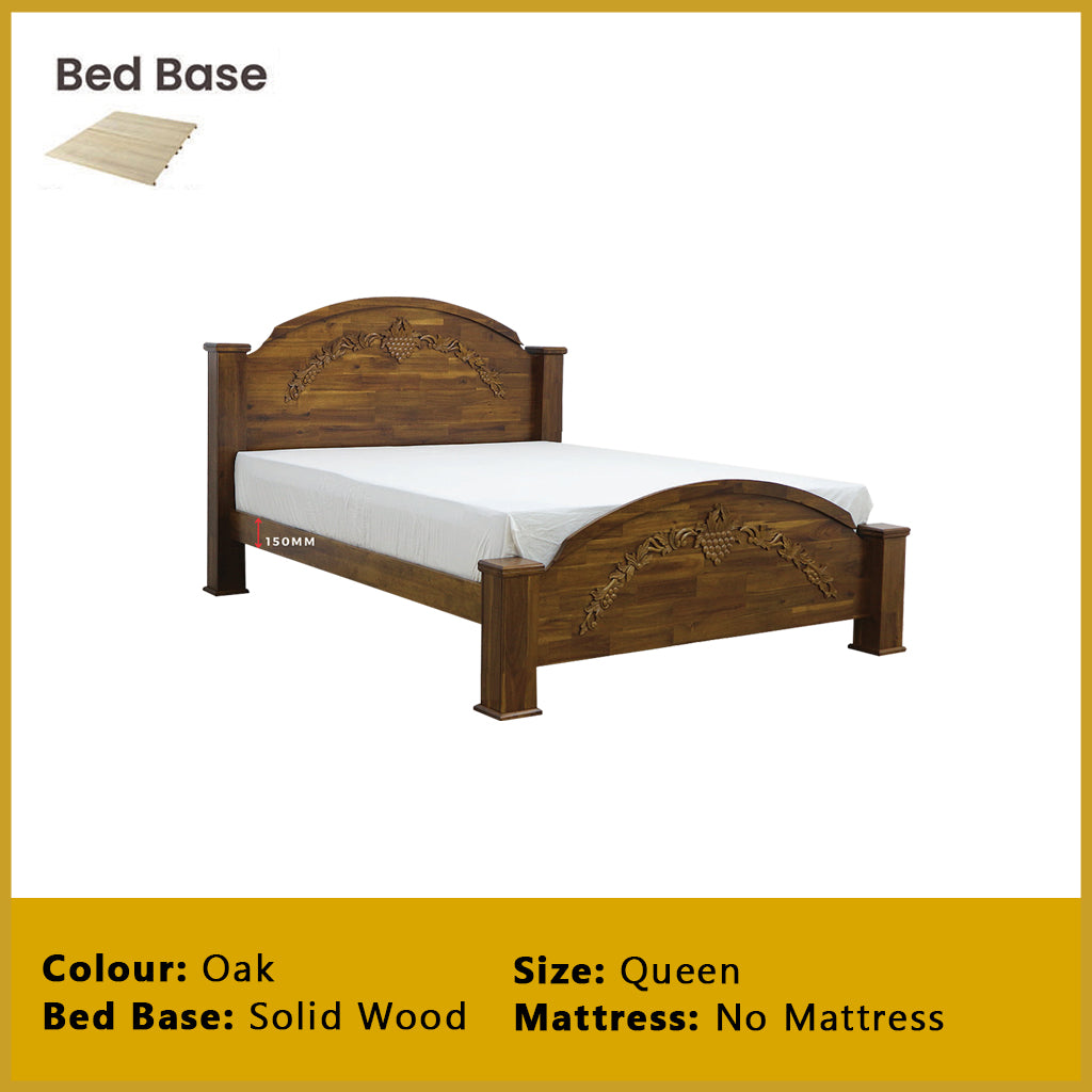 Luffy Wooden Bedframe Solid Wood With Plywood Base Queen Size - w/ Mattress Option
