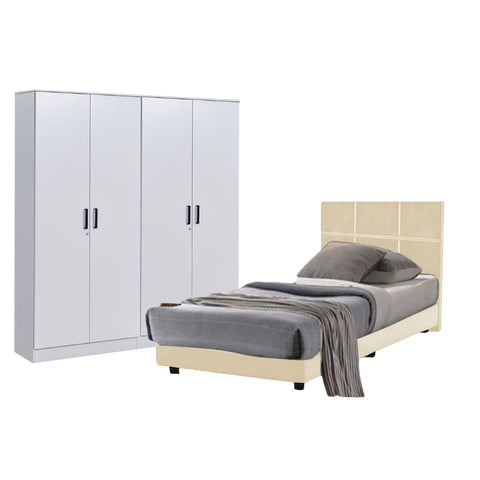 Image of Toluca Bedroom Set Series 8 Includes Wardrobe/Bed Frame/Mattress In Queen And King Size.Free Installation