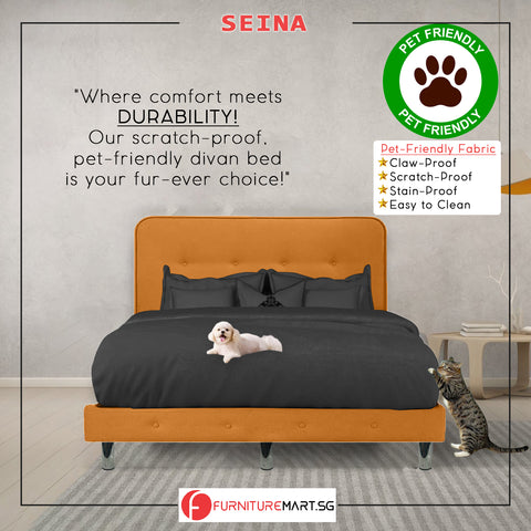 Image of Siena Divan Bed Frame Pet Friendly Scratch-proof Fabric - With Mattress Add On - All Sizes Available