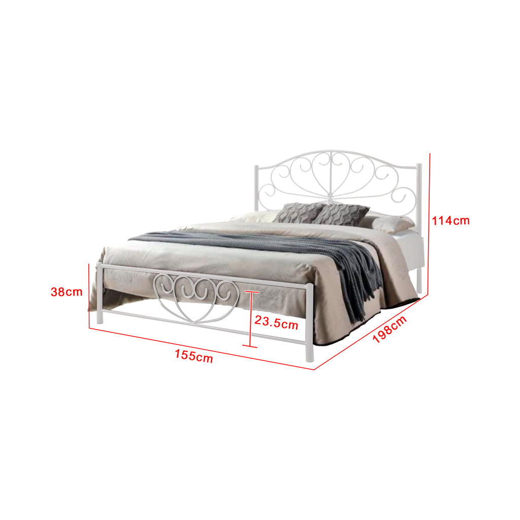Julie Series 15 Queen Metal Bed Frame Collection w/ Optional Mattress Add On