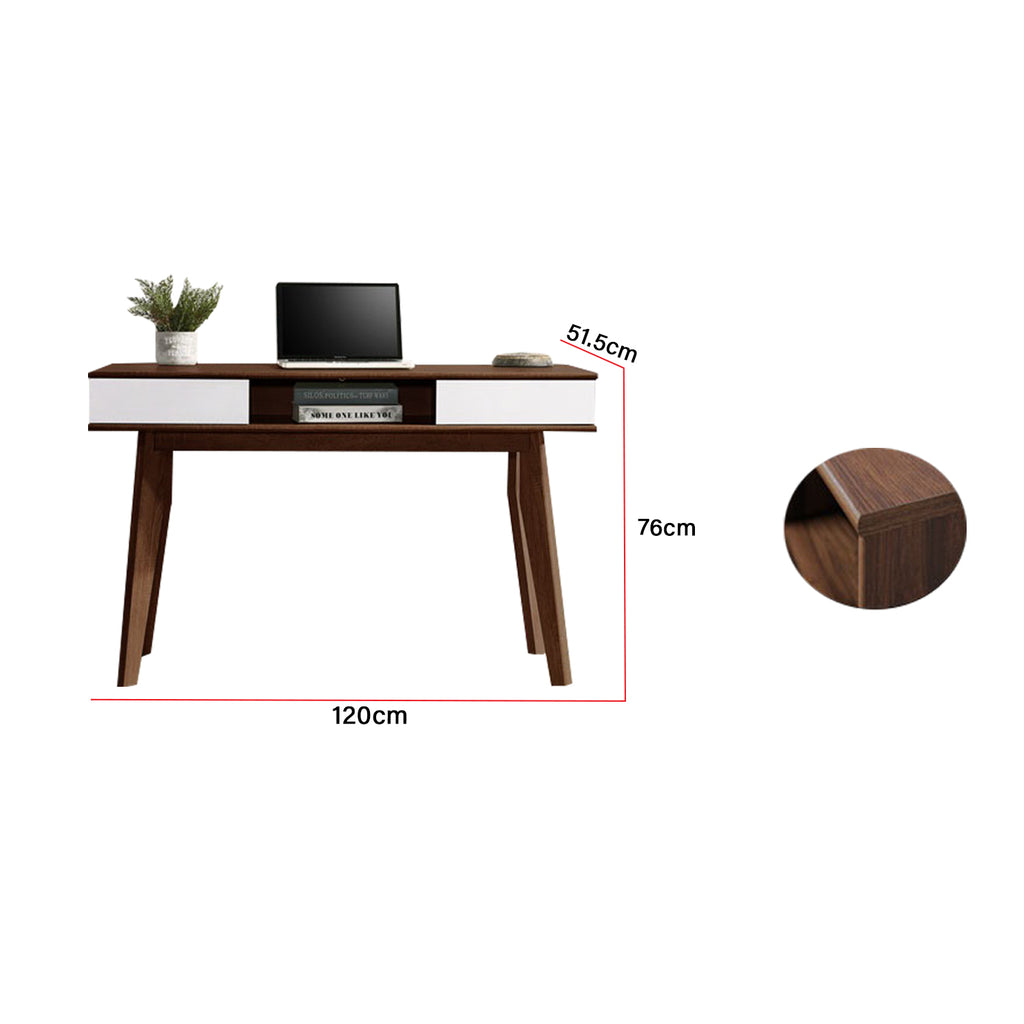 Ayer Series 15 Study Table Computer Table in Walnut with White Colour