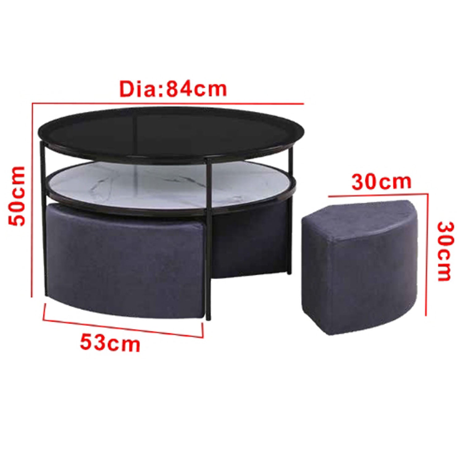 Keana Series 13 Premium Coffee Center Table Steel Metal Leg + Marble Ceramic Top