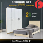 Toluca Bedroom Set Series 8 Includes Wardrobe/Bed Frame/Mattress In Queen And King Size.Free Installation