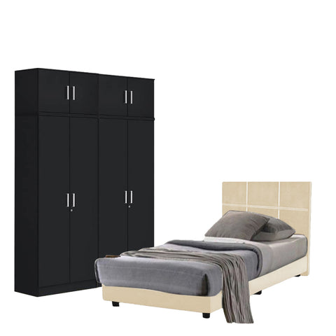 Image of Toluca Bedroom Set Series 6 Includes Wardrobe/Bed Frame/Mattress - All Sizes Available