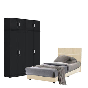 Toluca Bedroom Set Series 6 Includes Wardrobe/Bed Frame/Mattress - All Sizes Available