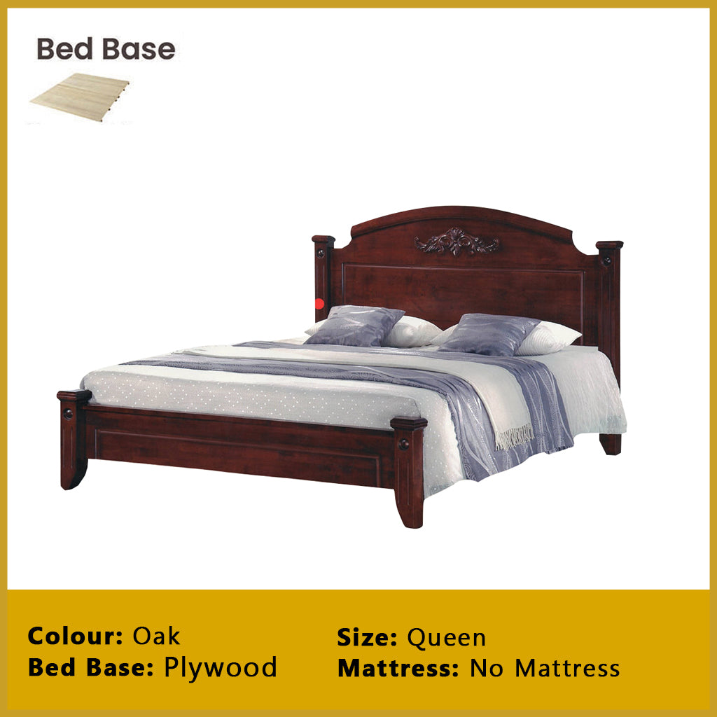 Cade Wooden Bedframe Solid Wood With Plywood Base Queen Size - w/ Mattress Option
