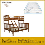 Mayci Queen+Single Solid Wood Slatted Base Double Decker Bed Frame