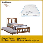 Zoraa Single Pull-Out Bedframe Solid Wood Slatted Base  - w/ Mattress Option
