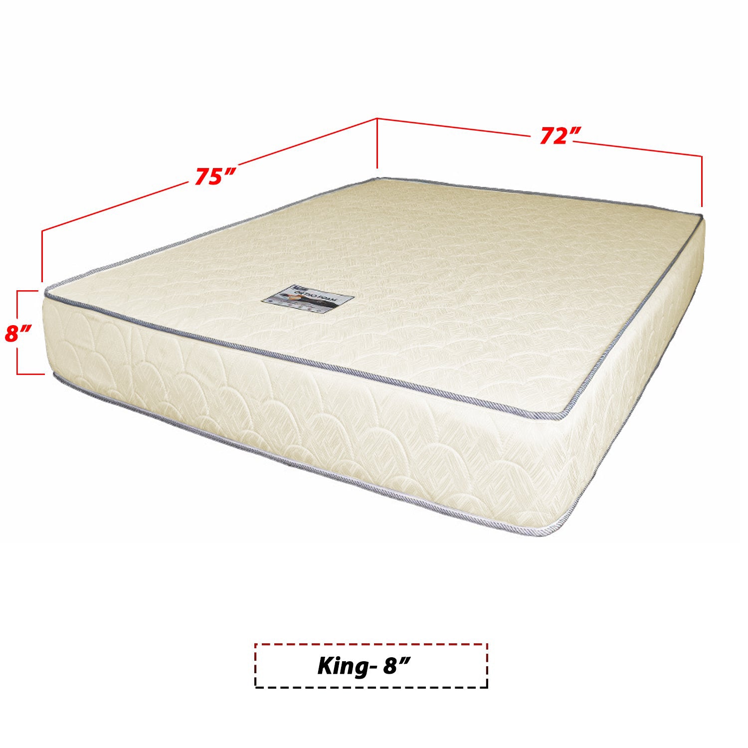 Ortho Foam HD Foam Mattress White In Single, Super Single, Queen and King Size