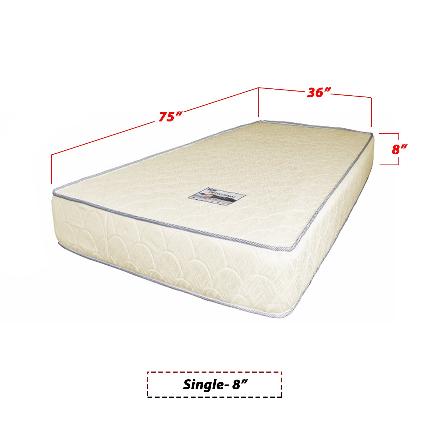Ortho Foam HD Foam Mattress White In Single, Super Single, Queen and King Size