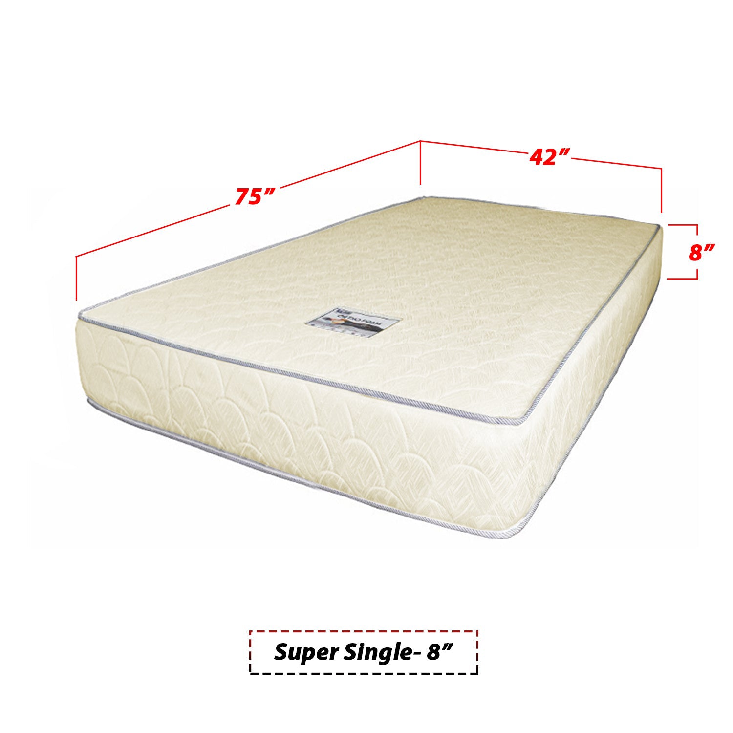 Ortho Foam HD Foam Mattress White In Single, Super Single, Queen and King Size