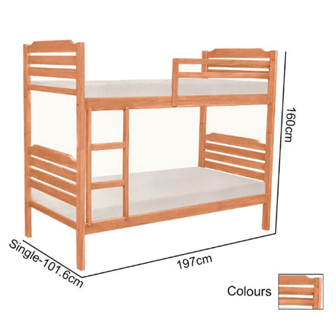 Image of Stella Series13 Solid Mahogany Wood Bunk Bed with Pull-Out Add On Option Single Size