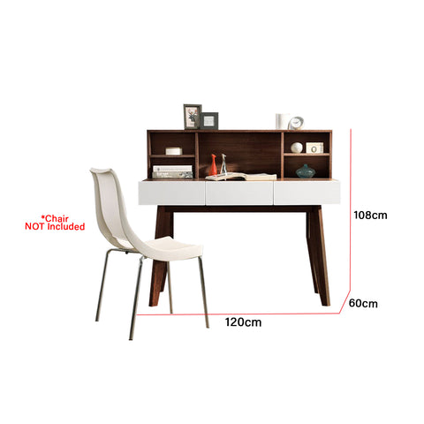 Image of Ayer Series 16 Study Table Computer Table in Walnut with White Colour