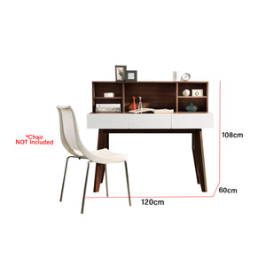 Ayer Series 16 Study Table Computer Table in Walnut with White Colour