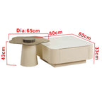 Keana Series 14 Premium Coffee Center Table Steel Metal Leg + Marble Ceramic Top