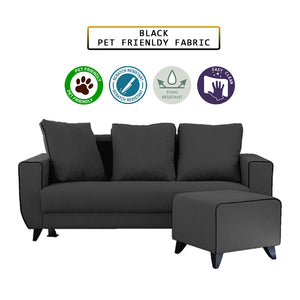 Ruru Series 2/3 Seater Leather Sofa With Ottoman In 12 Colours